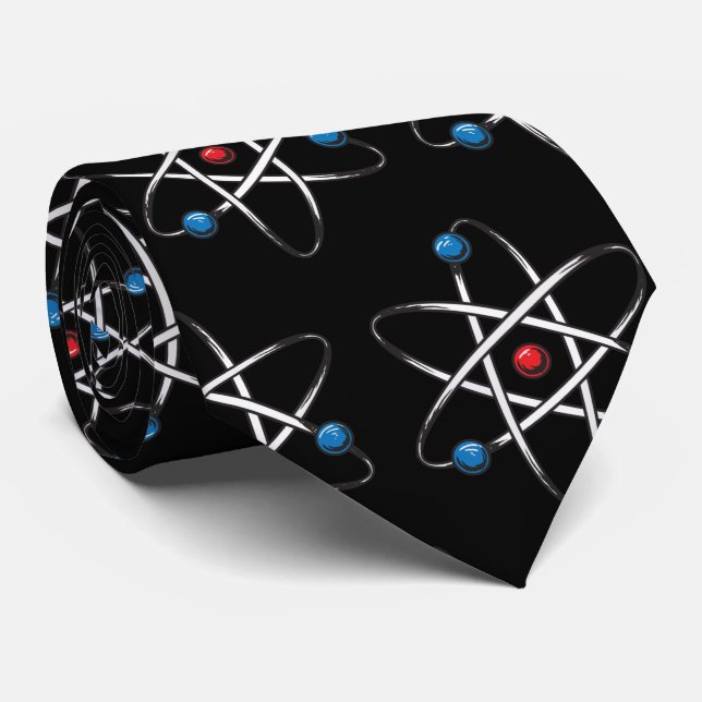 Cravate Molécule noire Atom Motif Enseignant Science (Roulé)
