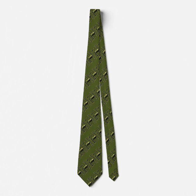 Cravate Molon Labe Spartan 5 étoiles Olive Green (Devant)