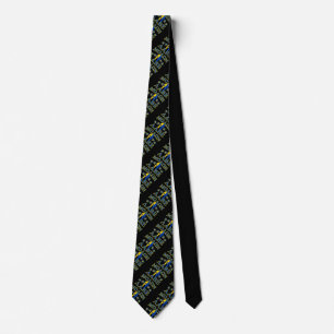 Cravate Molon Labe Spartan Warrior Décor bleu Jaune
