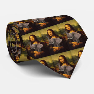 Cravate Mona Lisa soutient les éléphants