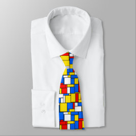 Cravate Mondrian a inspiré le motif jaune bleu rouge de