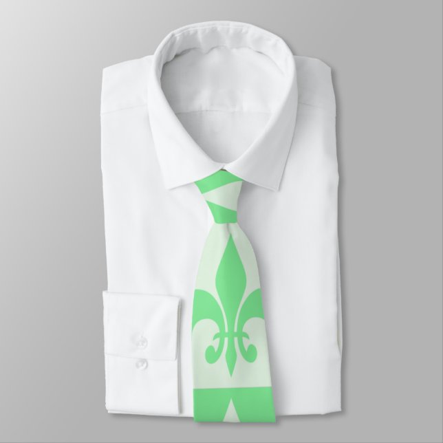 Cravate Monnaie verte Fleur de lis (Attaché)