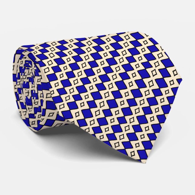 Cravate Monogram Bleu Royal (Roulé)