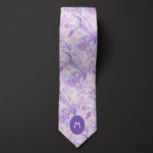 Cravate Monogramme Botanique Violet