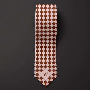 Cravate Monogramme Brown décontracté À damiers
