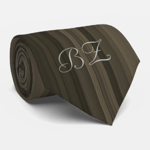 Cravate Monogramme Brown teintes Pinstripe