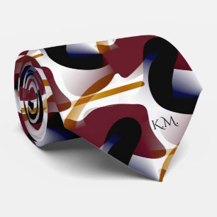 Cravate Monogramme Chic Géométrique Moderne Excentrique