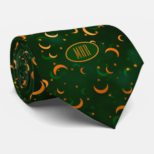 Cravate Monogramme, Crescent Moons & Étoiles Halloween Nec