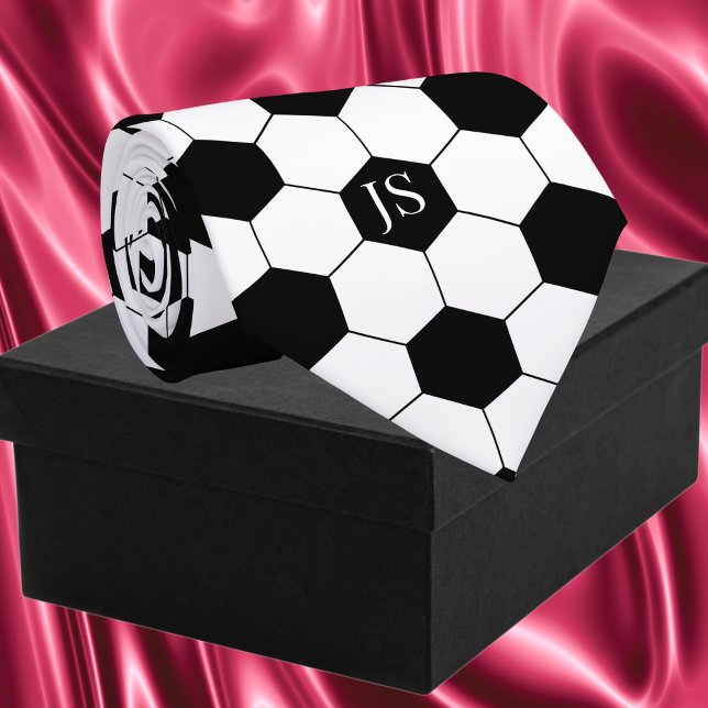 Cravate Monogramme de balle de soccer personnalisé (Personalized Soccer Ball Monogram Neck Tie)