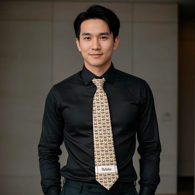 Cravate Monogramme de chien de boîte (Créateur téléchargé)