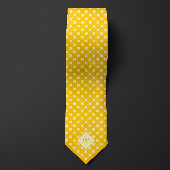 Cravate Monogramme décontracté des cercles jaunes (Créateur téléchargé)