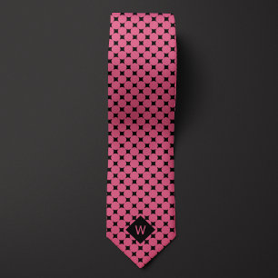 Cravate Monogramme des cercles d'affaires roses