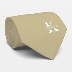 Cravate Monogramme élégant en bois de brume + Nom Sur un