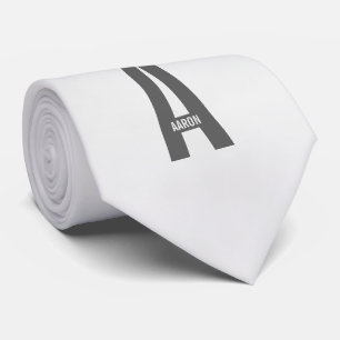 Cravate Monogramme et nom personnalisés gras modernes