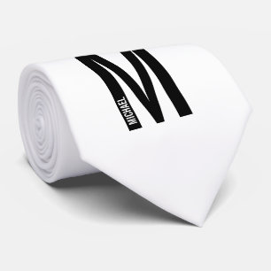 Cravate Monogramme et nom personnalisés gras modernes