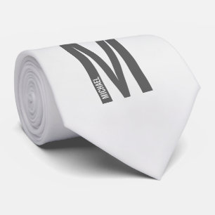 Cravate Monogramme et nom personnalisés gras modernes