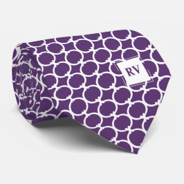 Cravate Monogramme géométrique violet