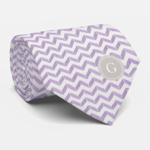 Cravate Monogramme gris pourpre en pastel chic de coutume