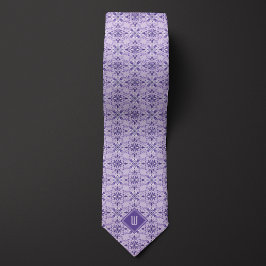 Cravate Monogramme inspiré de la lavande violette