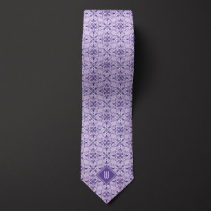 Cravate Monogramme inspiré de la lavande violette