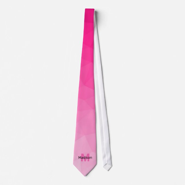 Cravate Monogramme motif de maillage de géométrie de dégra (Devant)