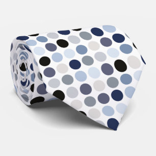 Cravate monogramme motif pois bleu moderne