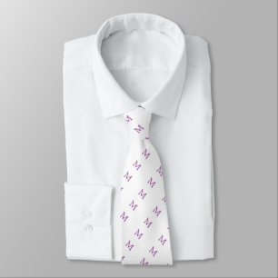 Cravate Monogramme personnalisé Lilac