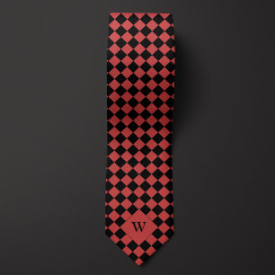 Cravate Monogramme Red Business À damiers