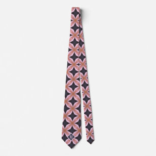 Cravate Monogramme rose & gris Design Motif unique Hommes