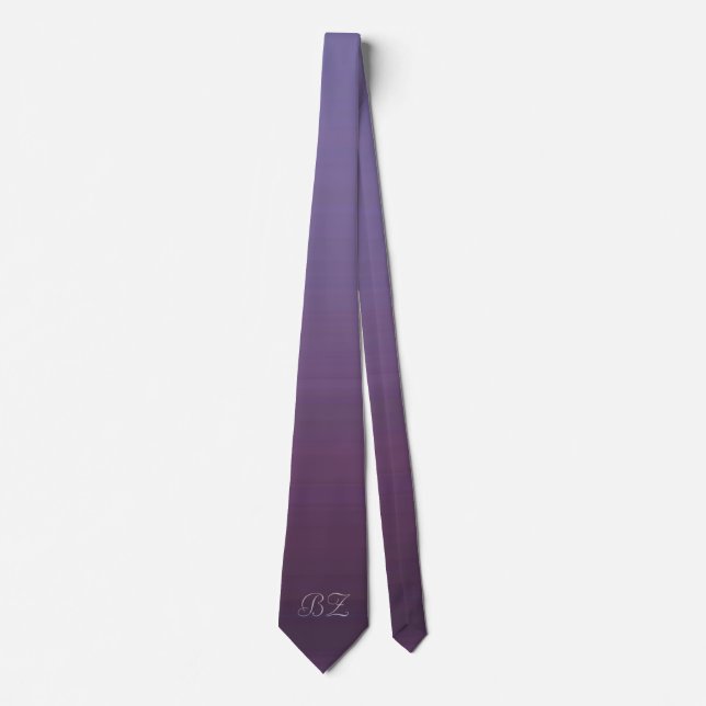 Cravate Monogramme Subtil Ombre pourpre (Devant)