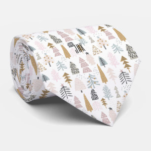 Cravate Monogramme subtil Pays Arbre de Noël Motif