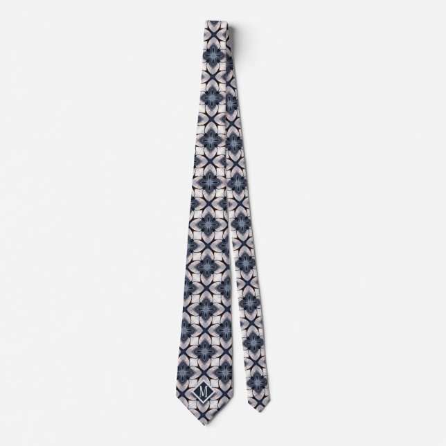 Cravate Monogrammed Grey Design Motif unique Hommes (Devant)