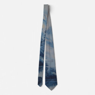 Cravate Montagne bleue paisible