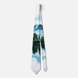 Cravate Montagnes aquarelles