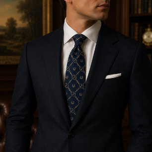 Cravate Mors de Cheval Équestre Navy Luxe