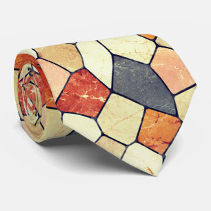 Cravate Mosaïque de pierre en Terracotta terreuse et Grès