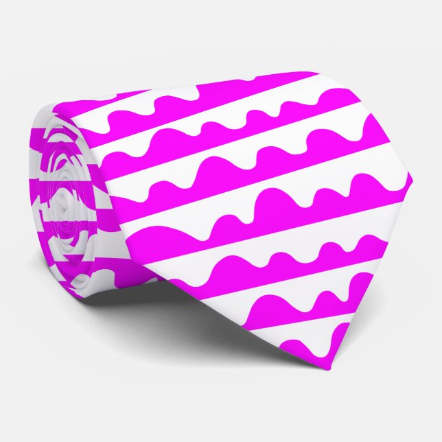 Cravate Motif 020815 - Magenta et Blanc (Roulé)