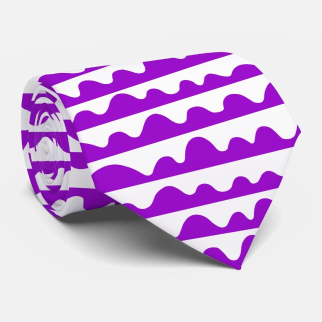 Cravate Motif 020815 - Violet et blanc (Roulé)