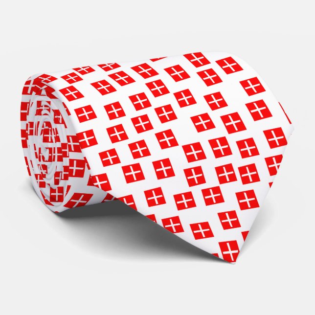 Cravate Motif 270715 - Rouge et blanc (Roulé)