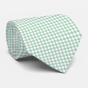 Cravate Motif à carreaux diamant vert blanc