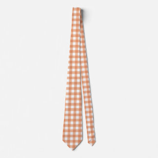 Cravate Motif à carreaux et rayures gingham automne orange