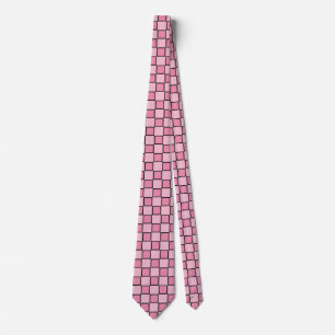 Cravate Motif à carreaux rose
