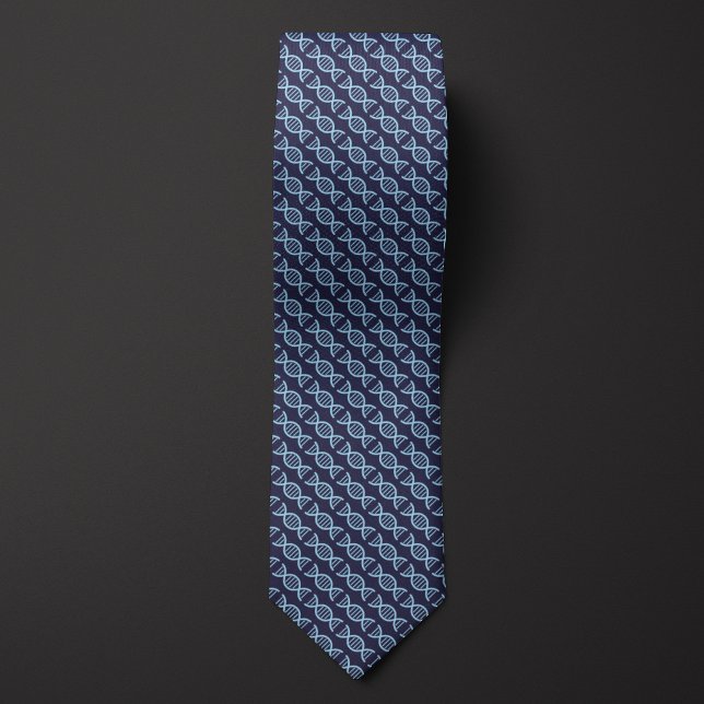 Cravate Motif à double hélix à ADN bleu (Créateur téléchargé)