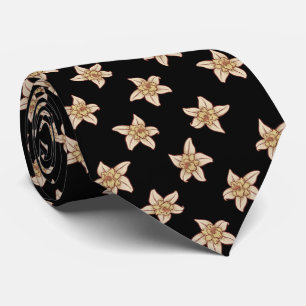 Cravate Motif à fleurs de vanille