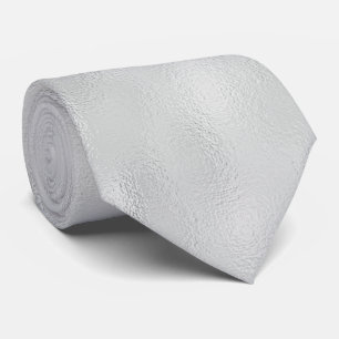 Cravate Motif à huile blanc brillant Silvery