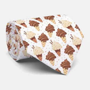cravate motif à la crème glacée carrelée amusante
