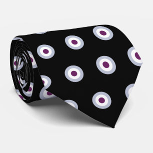 Cravate Motif à points Polka - bleu violet gris blanc noir