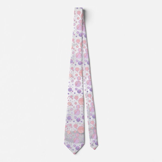 Cravate Motif à points rose clair (Devant)