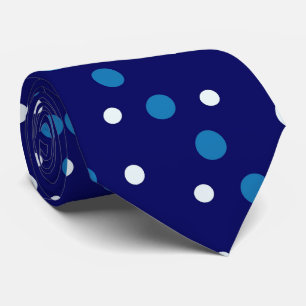 Cravate motif à pois blanc bleu cool