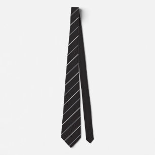 Cravate Motif à rayures blanc gris noir classique 